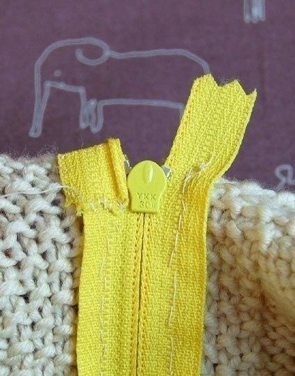 Как вшить молнию в вязание