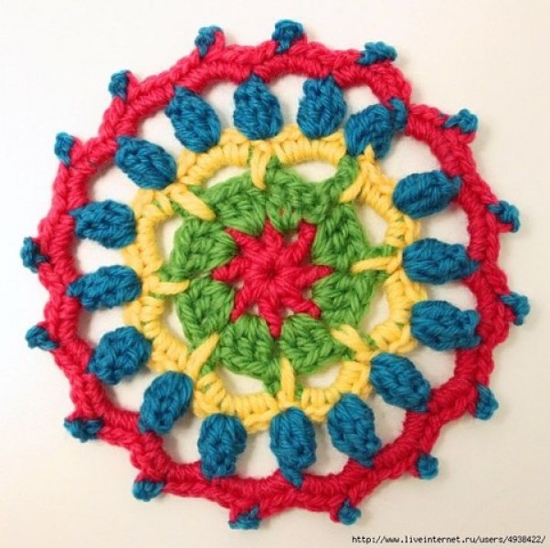Красочные тапочки крючком.