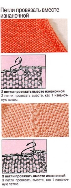 Основные виды убавления петель