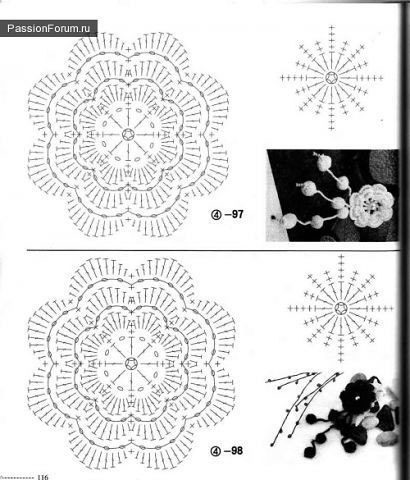 Цветы крючком со схемами