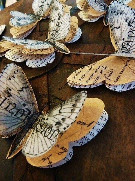 Бабочки из бумаги. Шаблон