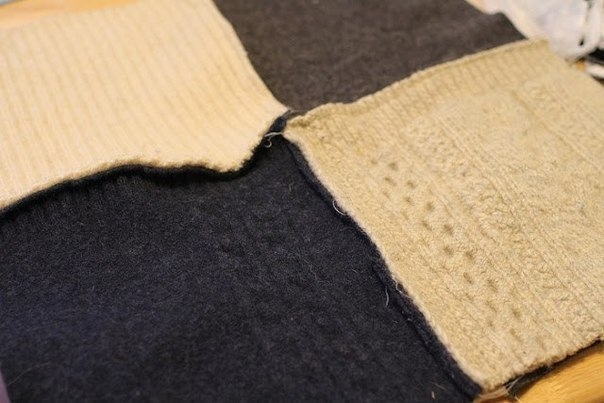 Плед из старых свитеров