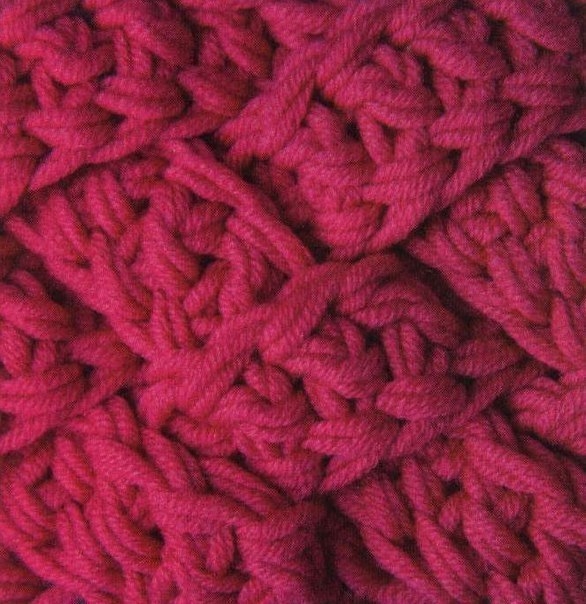 Плетёный шарф-снуд крючком