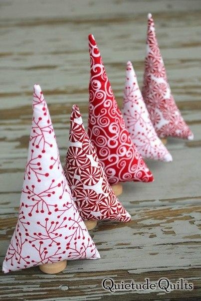 Текстильные елочки. Идеи и шаблоны