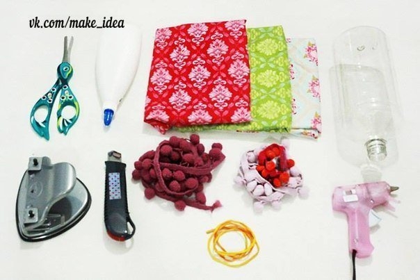 Вазоны из пластиковой бутылки и ткани