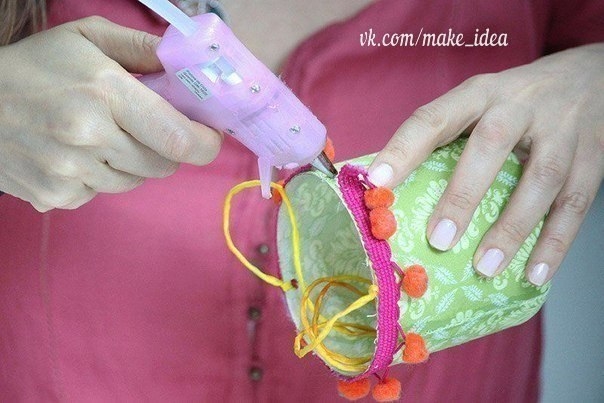 Вазоны из пластиковой бутылки и ткани