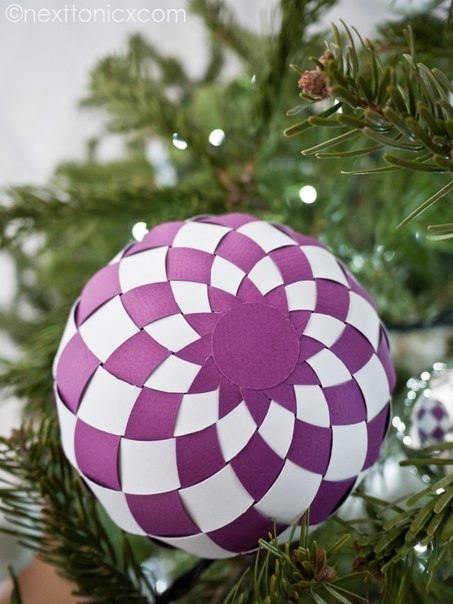 Бумажный ёлочный шар своими руками