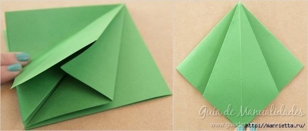 Новогодние елочки из бумаги в технике оригами