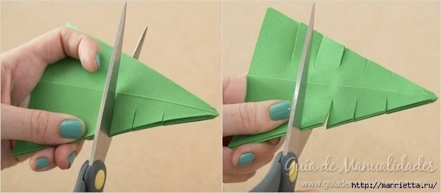 Новогодние елочки из бумаги в технике оригами