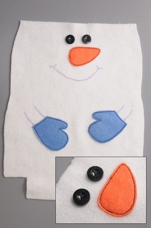 Мастер-класс: Новогодний снеговик-мешочек для сладостей