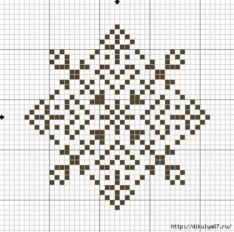 Дерево из снежинок. Схемы вышивки