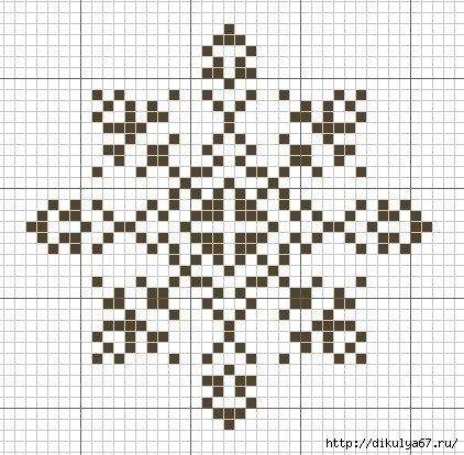 Дерево из снежинок. Схемы вышивки