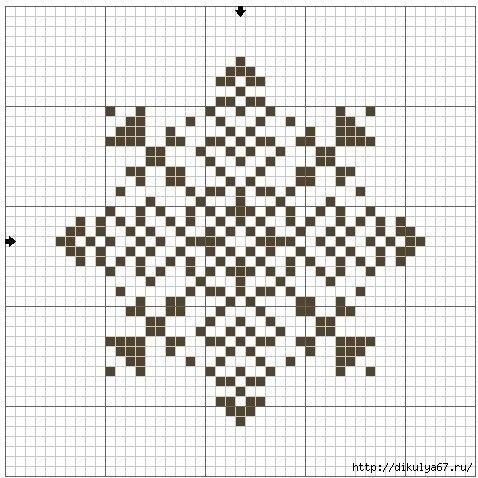 Дерево из снежинок. Схемы вышивки