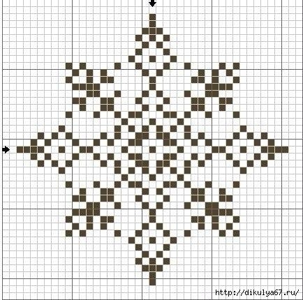 Дерево из снежинок. Схемы вышивки