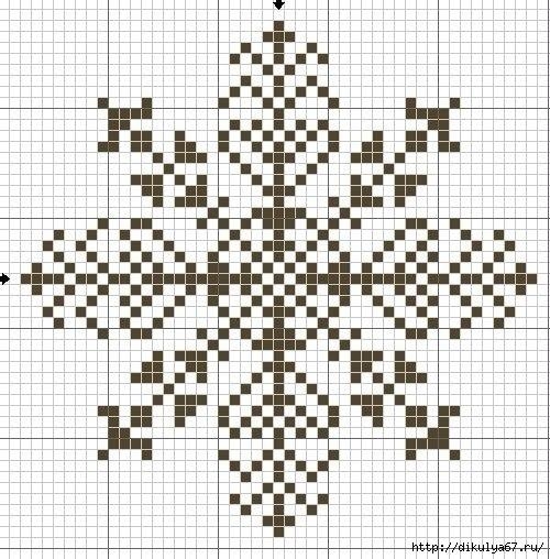 Дерево из снежинок. Схемы вышивки