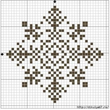 Дерево из снежинок. Схемы вышивки