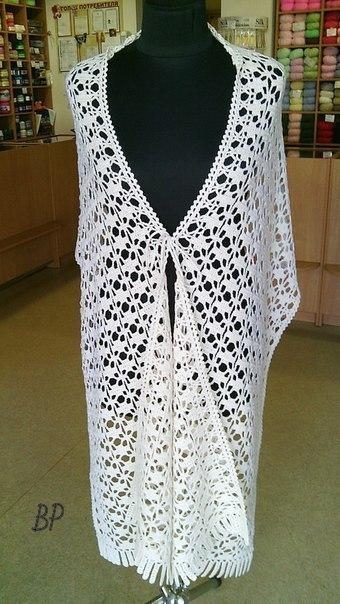 Палантин - накидка- шаль крючком