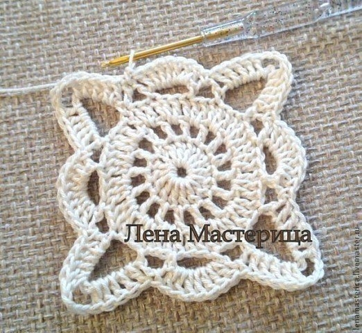 Мастер-класс: Квадратный мотив Кружевной