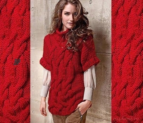 Крупные косы для свитера