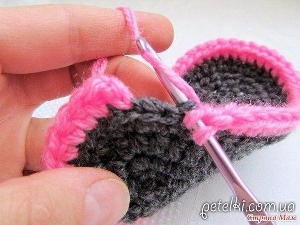 Пинетки туфельки крючком. Описание вязания крючком