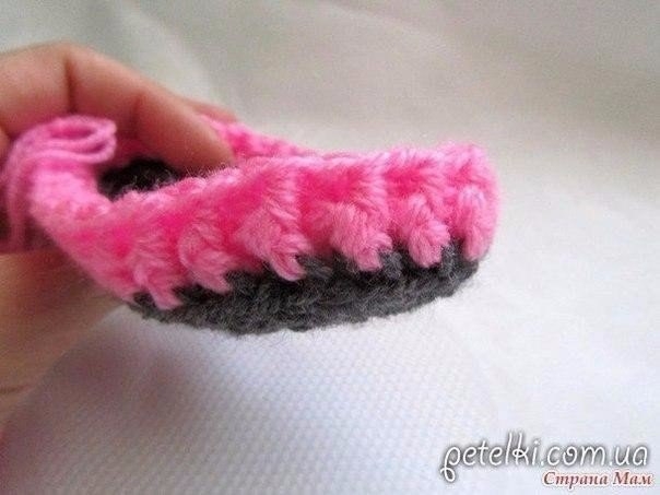 Пинетки туфельки крючком. Описание вязания крючком