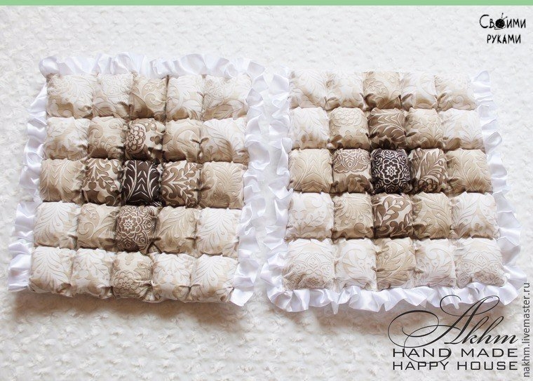 Шьем детский плед или сидушку для стульев. Техника «пуфики».