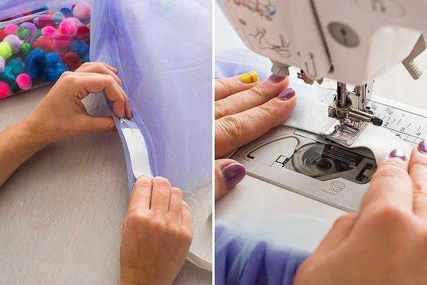 Юбочка с помпонами для девочки