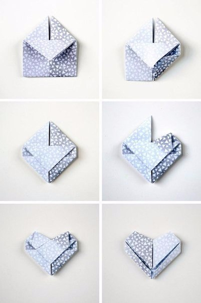 3D сердце в технике оригами