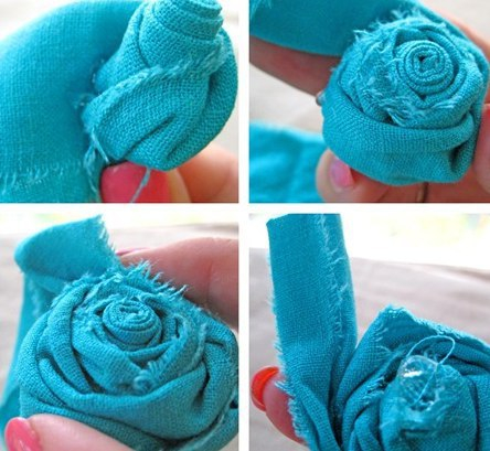 Колье из текстильных роз