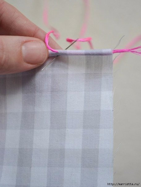 Обработка края кухонного полотенца, без швейной машинки. Фото мастер-класс