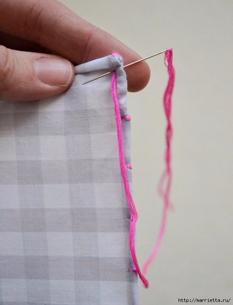 Обработка края кухонного полотенца, без швейной машинки. Фото мастер-класс