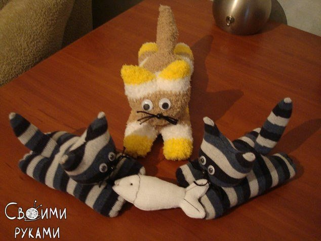 Котята из носочков. Мастер-класс.