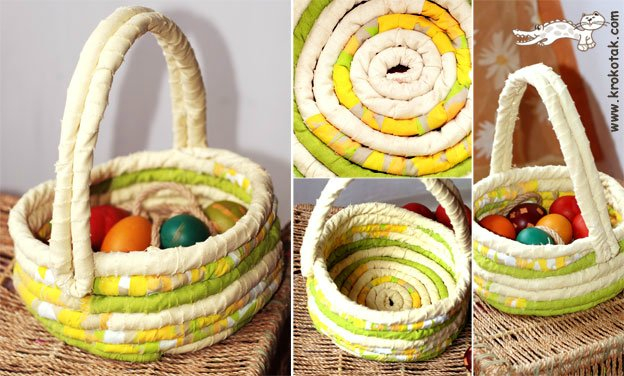 Пасхальная корзинка из веревки