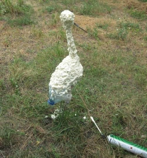 Садовая скульптура своими руками Аист