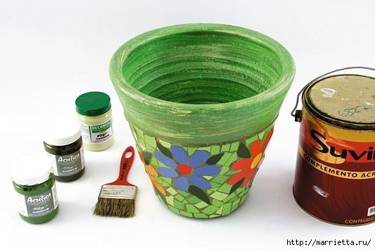 Декор цветочных горшков. Мастер-класс Декор цветочных горшков. Мастер-класс