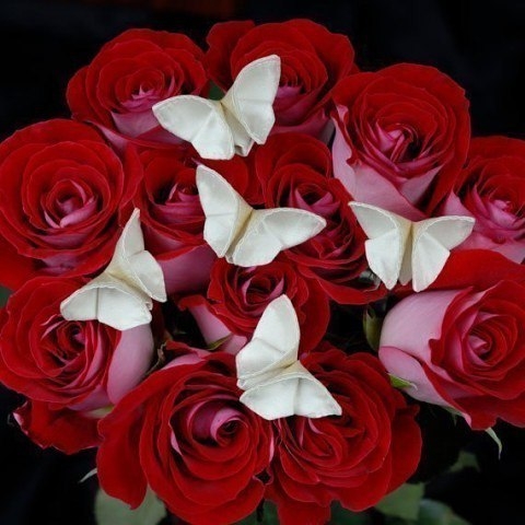 Бабочки из ткани в технике оригами