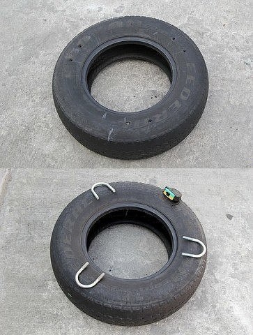 Качели из шины