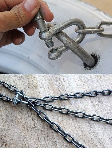 Качели из шины