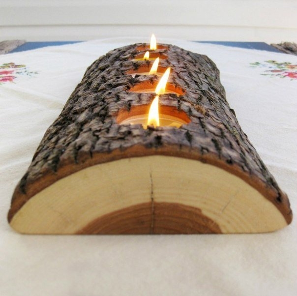 Деревянные подсвечники