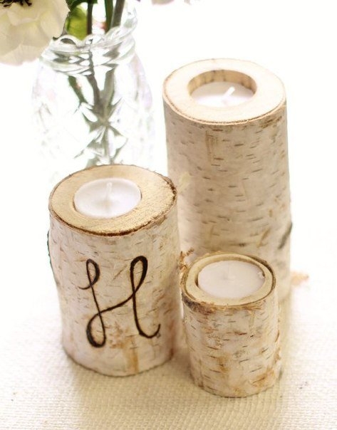 Деревянные подсвечники