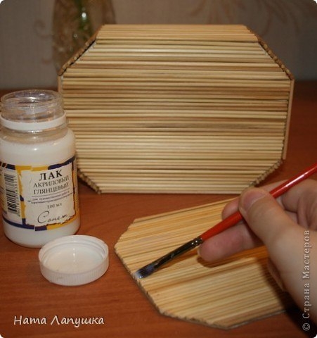 Шкатулка из шпажек Розовое настроение