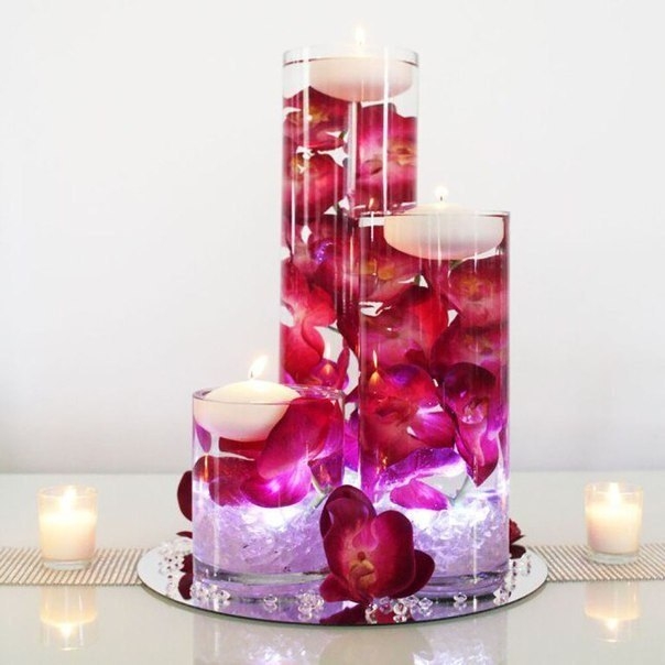 Романтический декор свечами