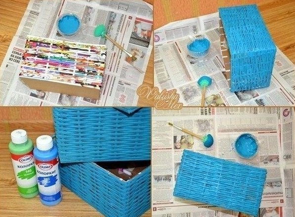 Плетём коробочку из газет