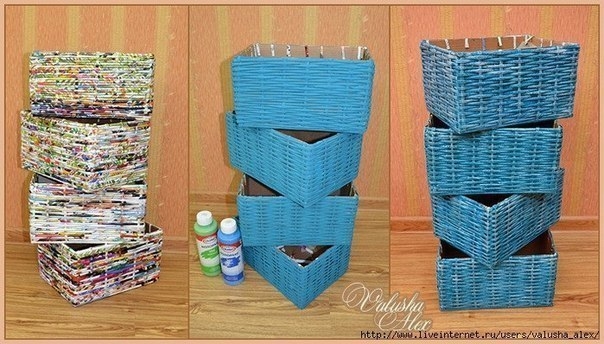 Плетём коробочку из газет