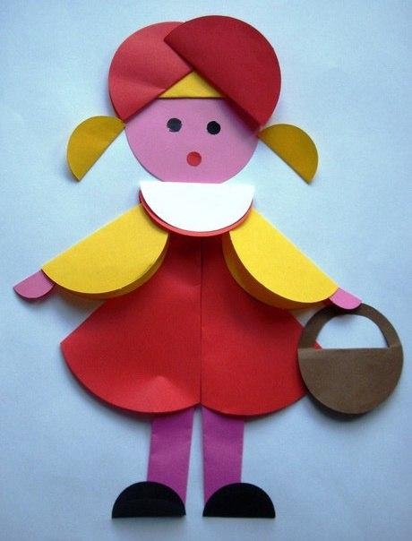 Аппликация с детьми из бумажных кругов