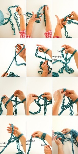 Гигантское вязание руками без спиц и крючка