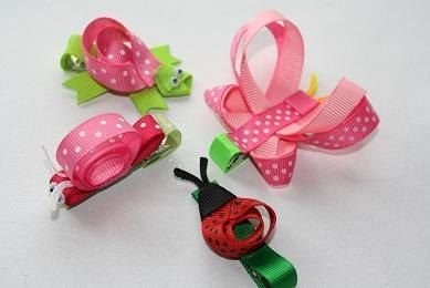 Заколочки из репсовых лент для маленьких модниц