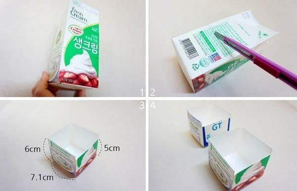 Шкатулка из молочной упаковки