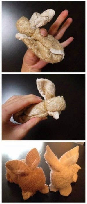 Кролик из полотенца