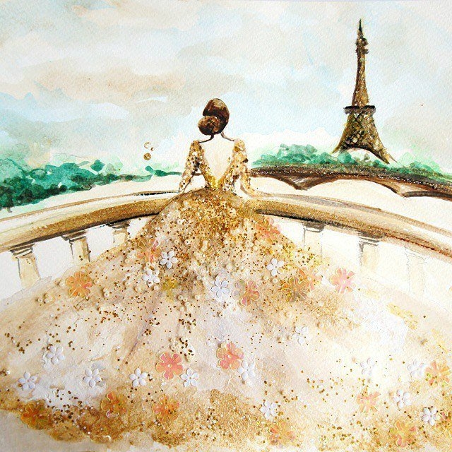 Лак для ногтей в руках художника